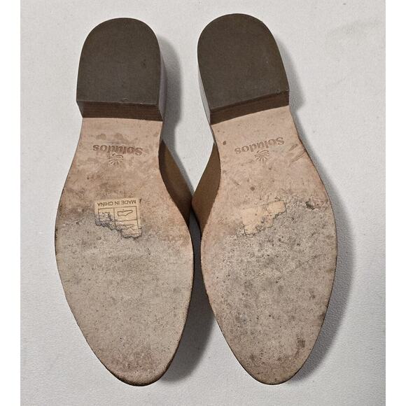 Soludos Venetian Mule Slide Heels Brown Leather Sz 7.5 - Picture 8 of 9